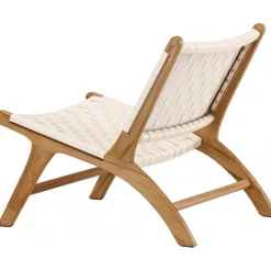 Rike loungestol - Cream PU/teak