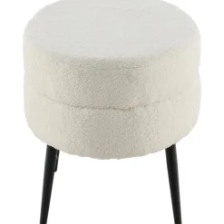 Rino sittpuff - Vit teddy