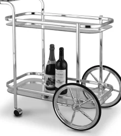 Rochester Serveringsvagn i krom + Möbeltassar