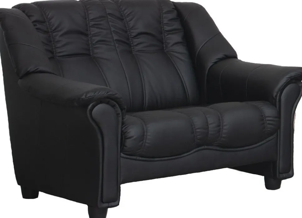Rom 2-sits soffa i svart PU