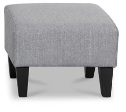 Rondö fåtölj med fotpall - Ljusgrå