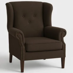 Öronlappsfåtölj - Brun klädsel - Wing