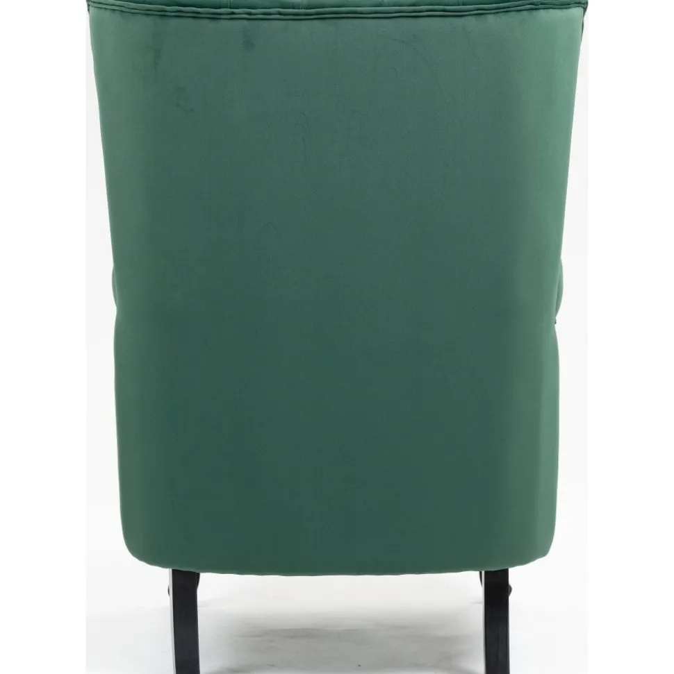 Öronlappsfåtölj i grön sammet + Textilrengöring för möbler