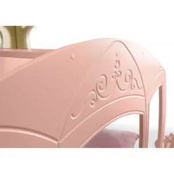 Rosa prinsessvagn barnsäng - 90 x 190 cm