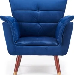 Rosie fåtölj - Blå (Sammet) Valnöt/Mässing