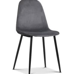 Rosvik matgrupp, matbord med 4 st Carisma sammetsstolar - Vit/Grå + 3.00 x Möbeltassar