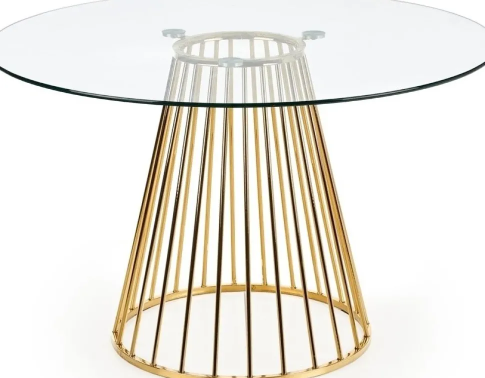 Runt matbord Ø120 cm Glas / Guld - Liverpool