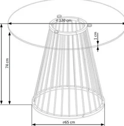 Runt matbord Ø120 cm Glas / Guld - Liverpool