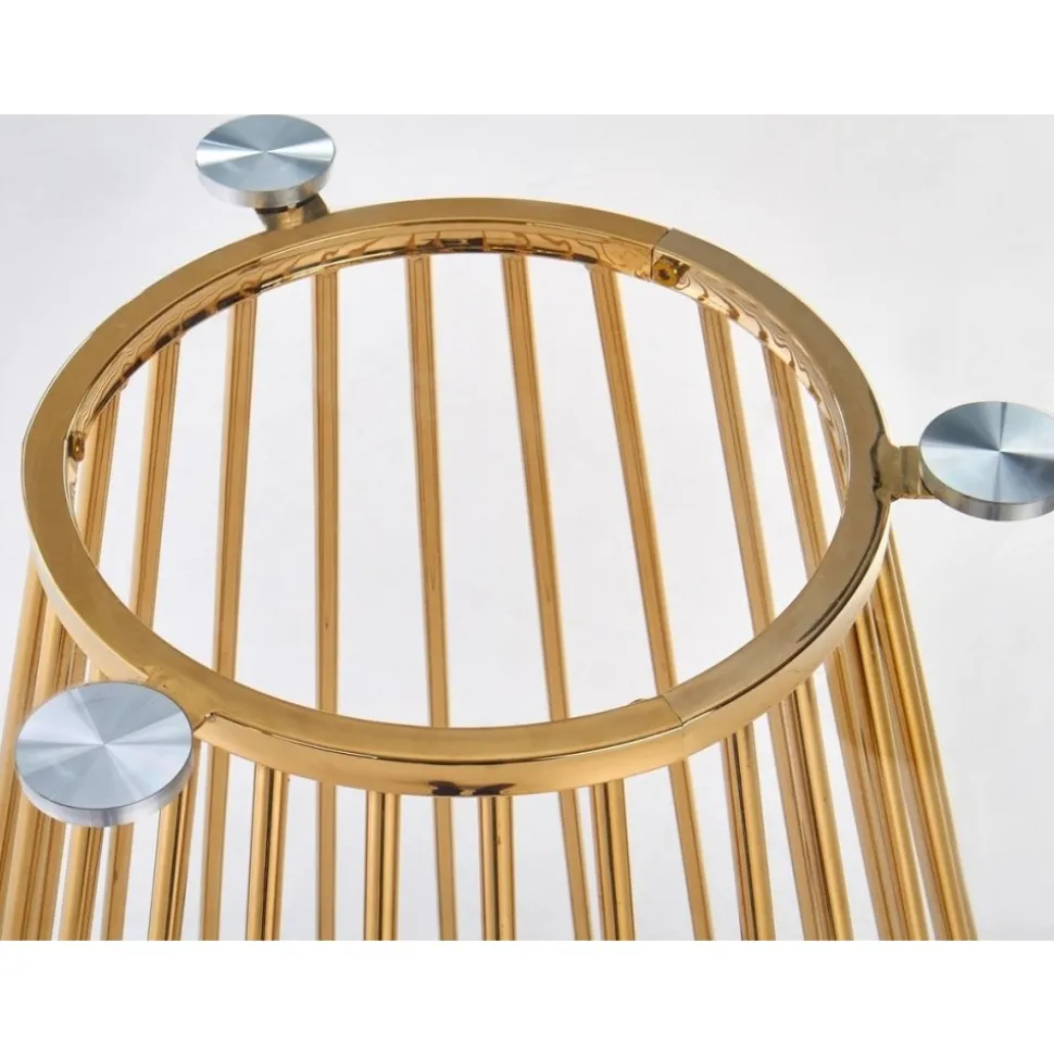 Runt matbord Ø120 cm Glas / Guld - Liverpool