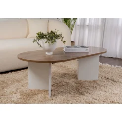 Sable soffbord 119 x 60 cm - Valnöt/vit