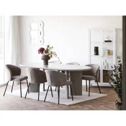 Safira matstol - Beige bouclé