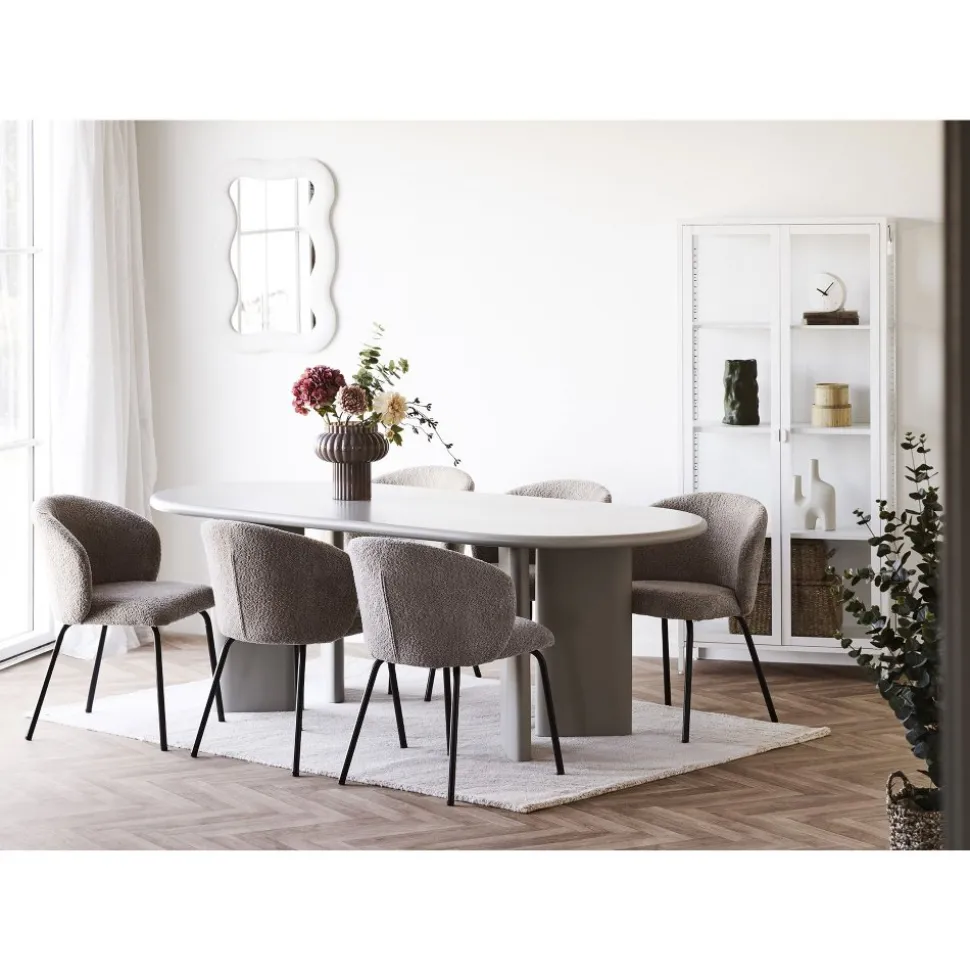 Safira matstol - Beige bouclé