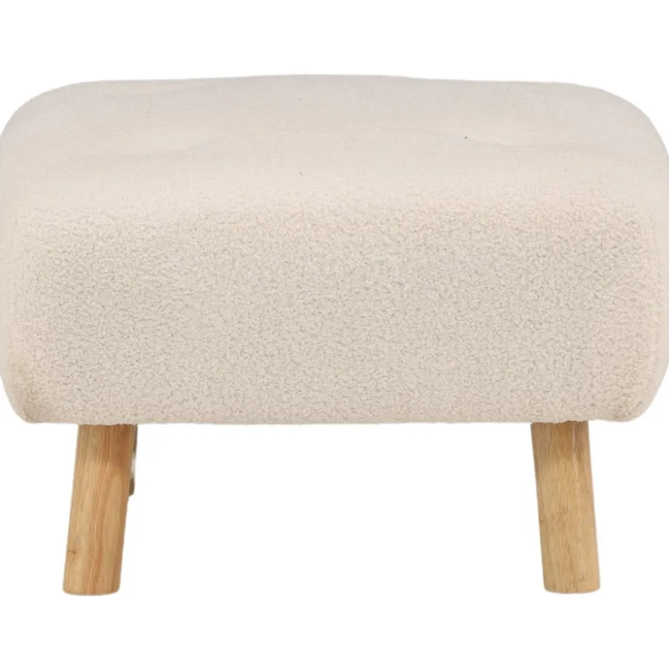 Salina sittpuff - Vit teddy