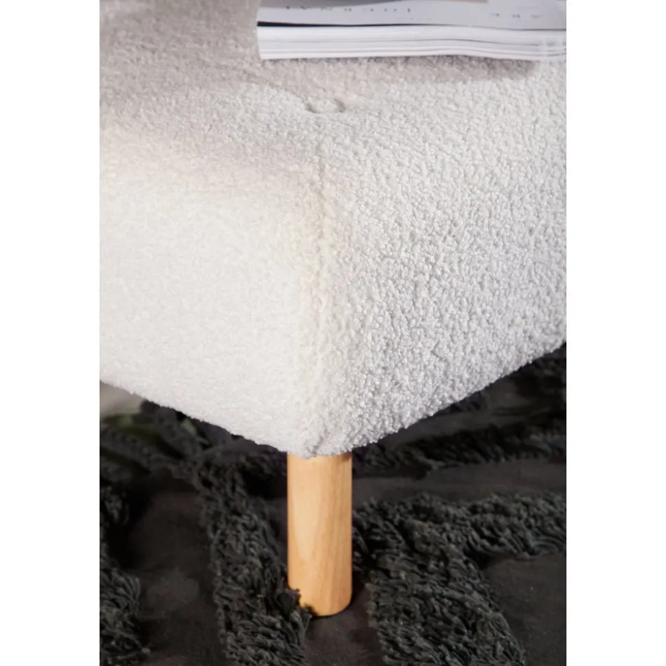 Salina sittpuff - Vit teddy