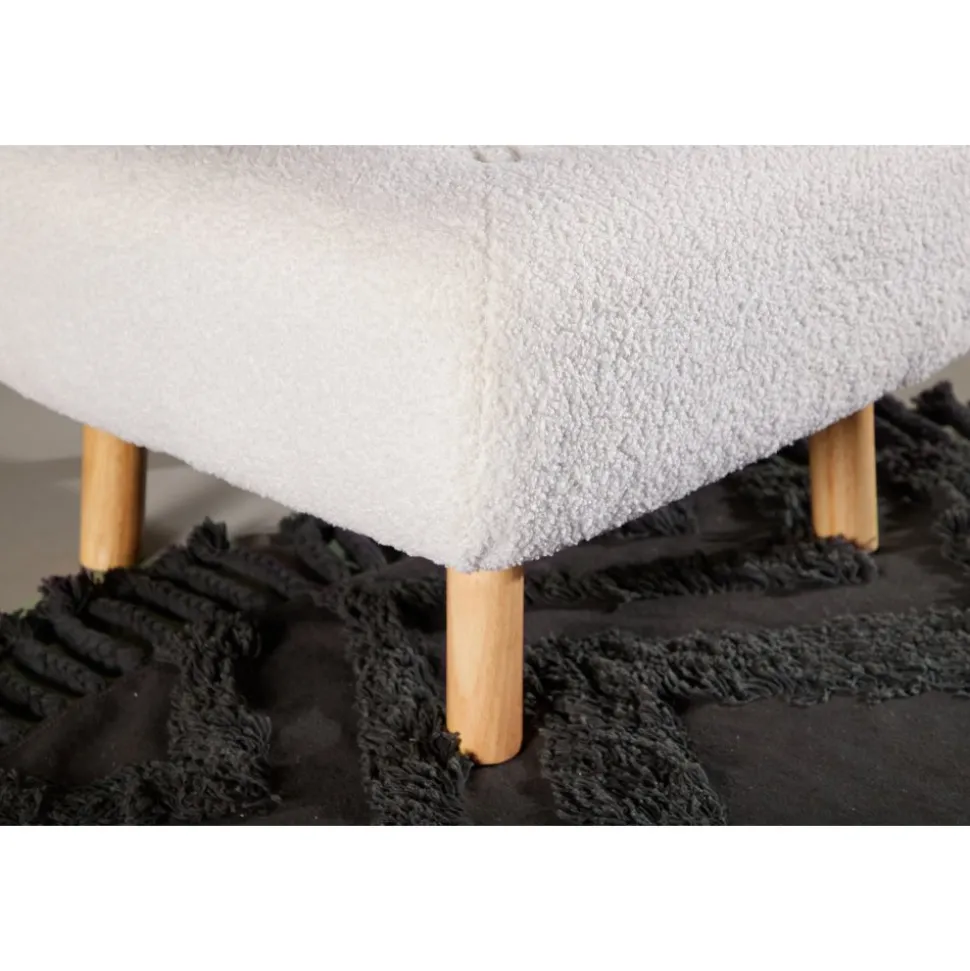 Salina sittpuff - Vit teddy