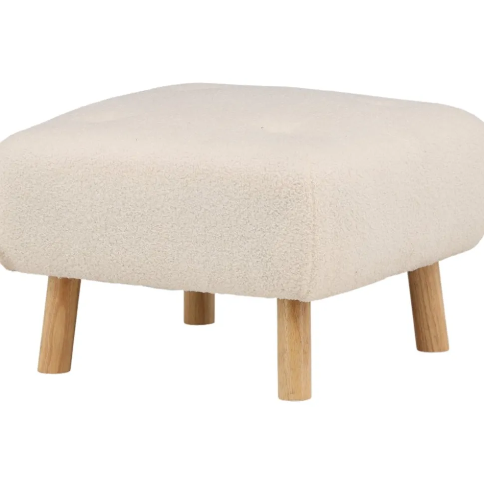 Salina sittpuff - Vit teddy