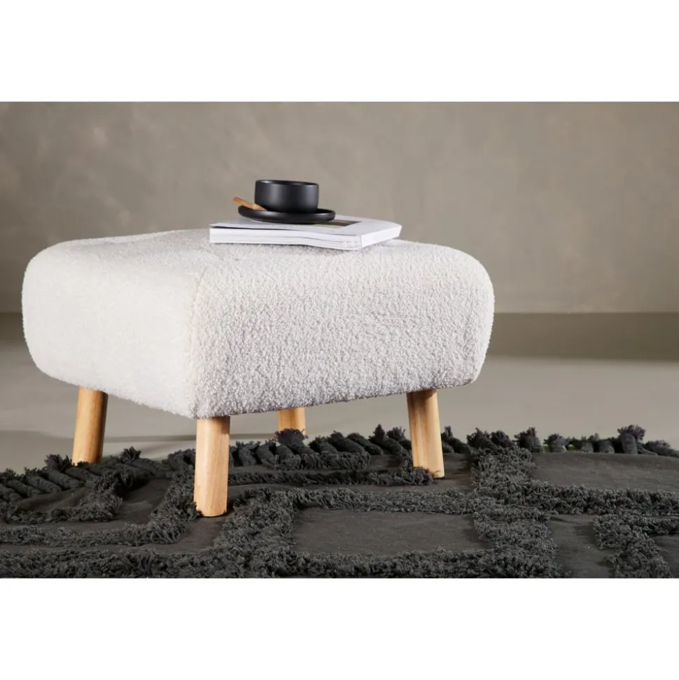 Salina sittpuff - Vit teddy