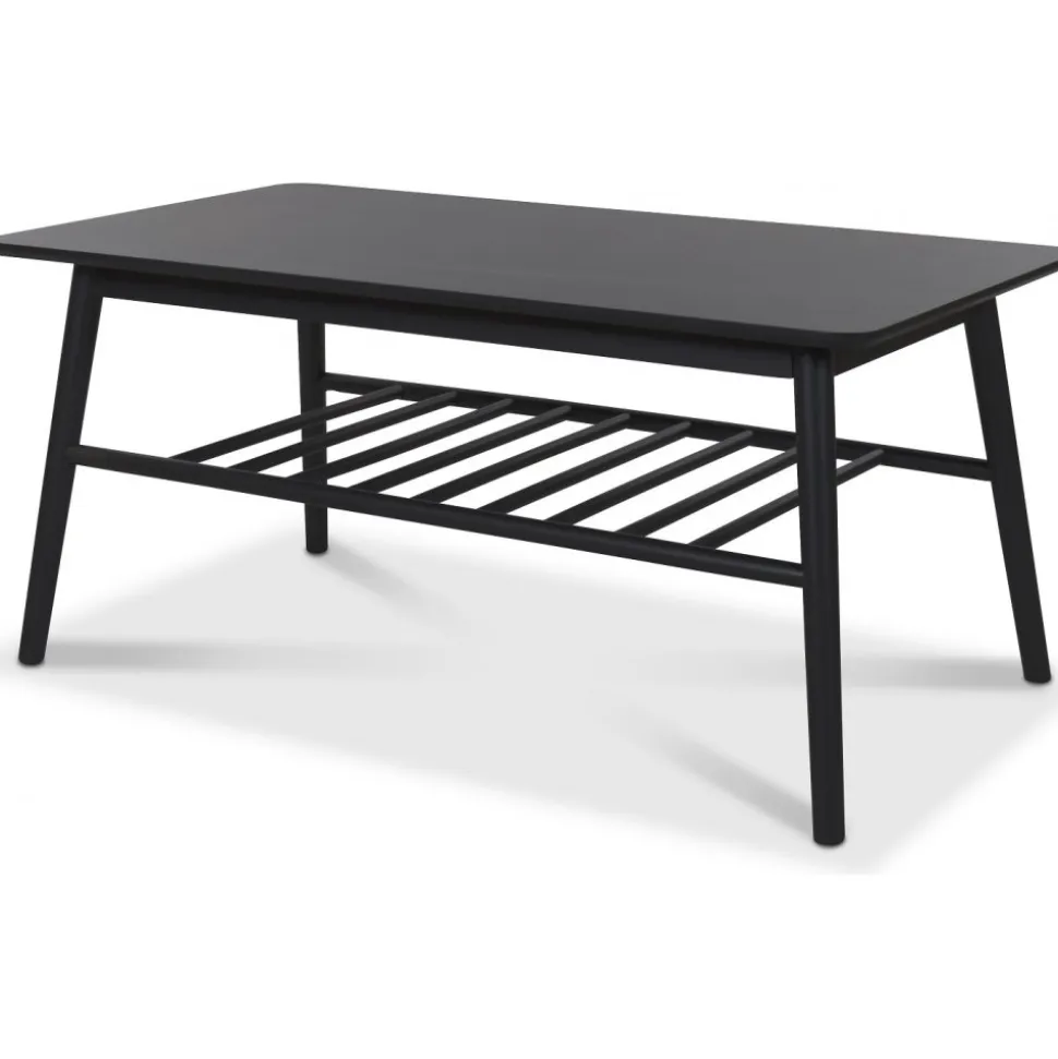 Saltö soffbord med hylla 110 x 60 cm - Svart + Fläckborttagare för möbler