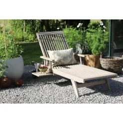 Saltö solstol fällbar rygg - Grå teak + Träolja för möbler