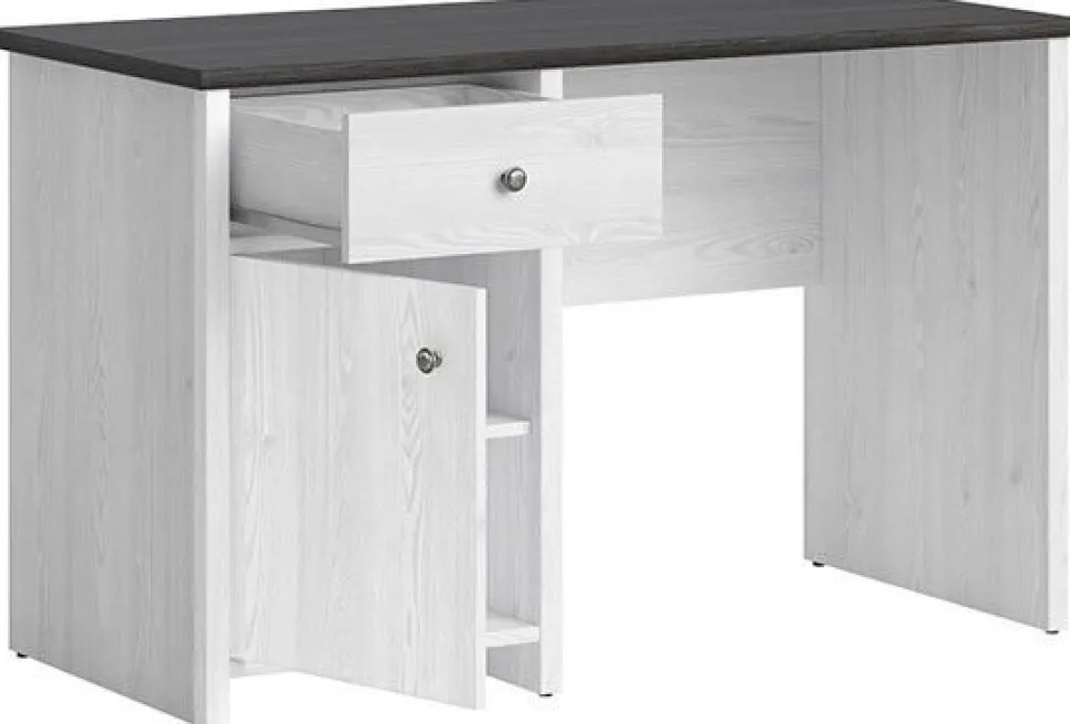 Salvador skrivbord 120 cm - Vit/svart + Textilrengöring för möbler