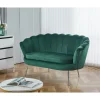 Sammets soffa grön 2-sits - Kingsley + Möbeltassar