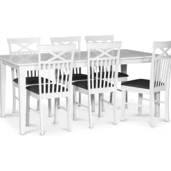 Sandhamn matgrupp; 180x95 cm bord med 6 st Sofiero matstolar