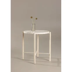 Sandhamn soffbord Ø40 cm - Beige