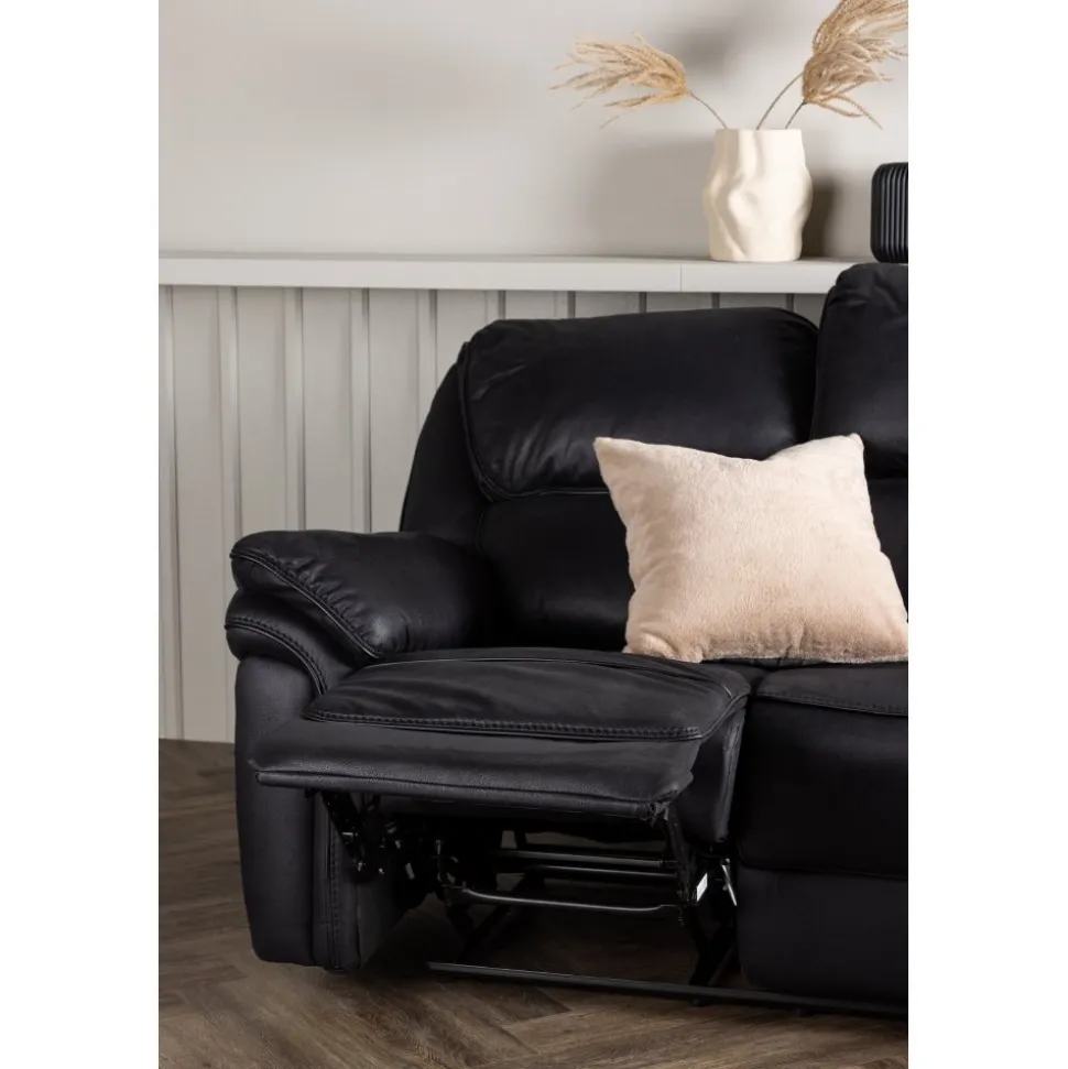 Saranda 3-sits reclinersoffa - Svart