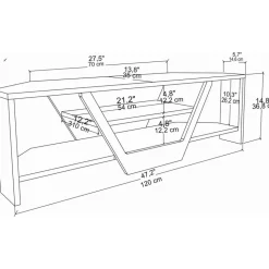Sares TV-bänk - Valnöt/svart