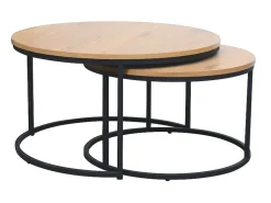 Satsbord ek/svart Ø80/60 cm - Atlanta