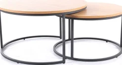 Satsbord ek/svart Ø80/60 cm - Atlanta