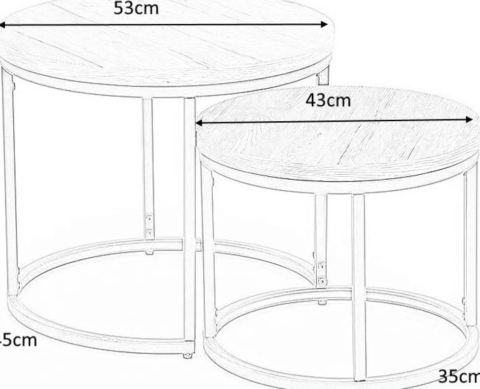 Satsbord valnöt/svart Ø43/53 cm - Tore + Textilrengöring för möbler
