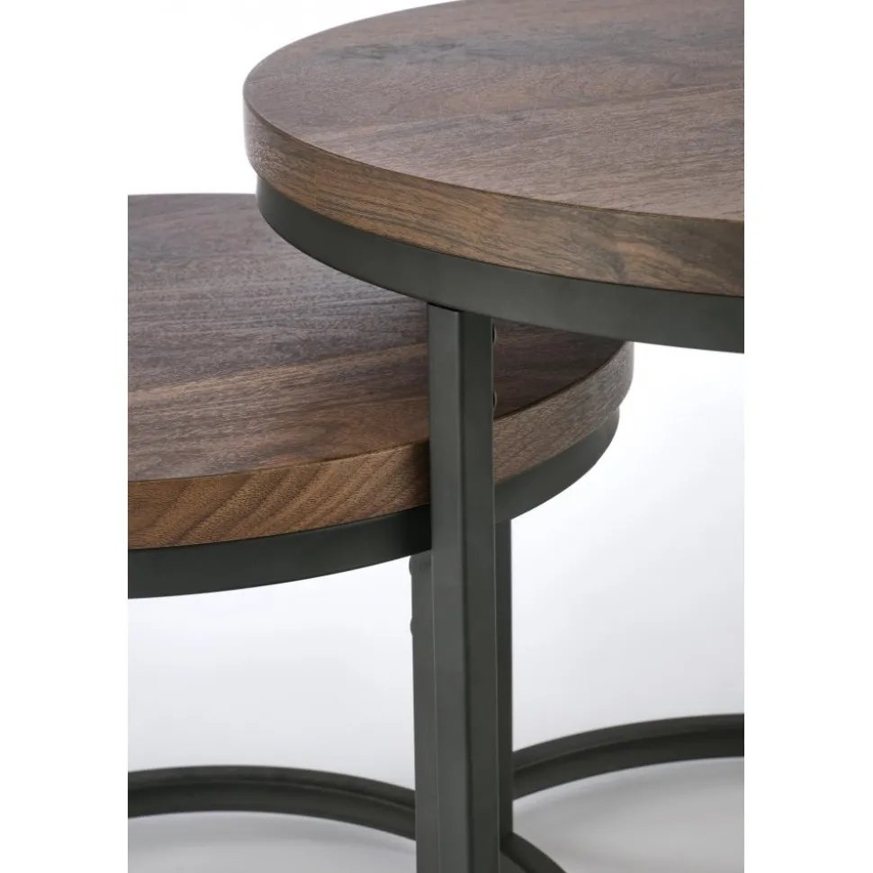 Satsbord valnöt/svart Ø43/53 cm - Tore + Textilrengöring för möbler