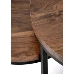 Satsbord valnöt/svart Ø43/53 cm - Tore + Textilrengöring för möbler