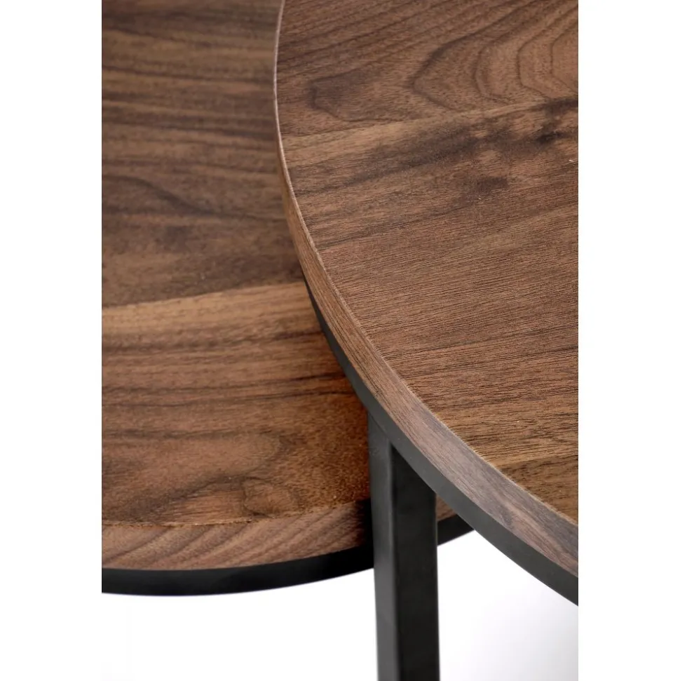 Satsbord valnöt/svart Ø43/53 cm - Tore + Textilrengöring för möbler