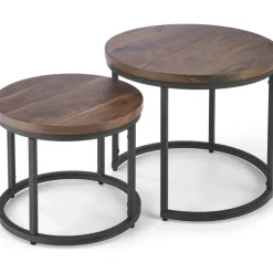 Satsbord valnöt/svart Ø43/53 cm - Tore + Möbeltassar