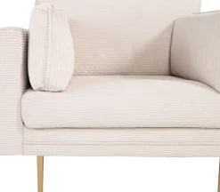 Savanna fåtölj - Ljusgrå manchester/mässing