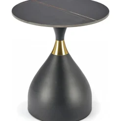 Scalita soffbord Ø50 cm - Svart marmor/svart/guld