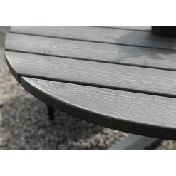 Scottsdale matbord Ø112 cm - Shabby Chic Grå/Vit + Textilskydd för utemöbler