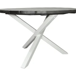 Scottsdale matbord Ø112 cm - Shabby Chic Grå/Vit + Textilskydd för utemöbler