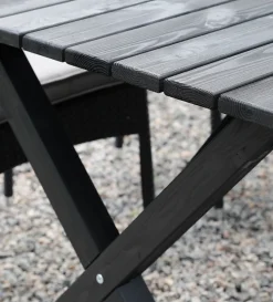 Scottsdale utematgrupp matbord med 4 st Skanör karmstolar - Svart/Teak/Beige