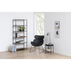 Seaford bokhylla 77x185 cm - Ek/svart