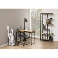 Seaford skrivbord 110 cm - Ek/svart + Textilrengöring för möbler