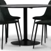 Seat matgrupp, matbord med 4 st Carisma sammetsstolar - Svart/Mörkgrön + 3.00 x Möbeltassar
