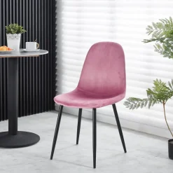 Seat matgrupp, matbord med 4 st Carisma sammetsstolar - Svart/Korall + 3.00 x Möbeltassar