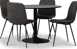 Seat matgrupp, matbord med 4 st Smokey matstolar - Svart/Vintage