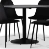 Seat matgrupp, matbord med 4 st Carisma sammetsstolar - Svart/Svart