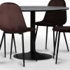 Seat matgrupp, matbord med 4 st Carisma sammetsstolar - Svart/Bordeaux