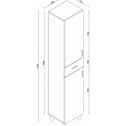 Selin badrumsskåp - Travertin