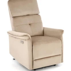 Semir elektrisk reclinerfåtölj med USB - beige sammet